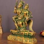 12" Brass Vishnu Lakshmi on Garuda | Antique Patina Divine Couple | Sacred Temple Art